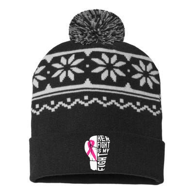 Breast Cancer Awareness Husband Support Squad USA-Made Snowflake Beanie