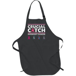 Breast Cancer Awareness Crucial A Catch Intercept Cancer Full-Length Apron With Pockets