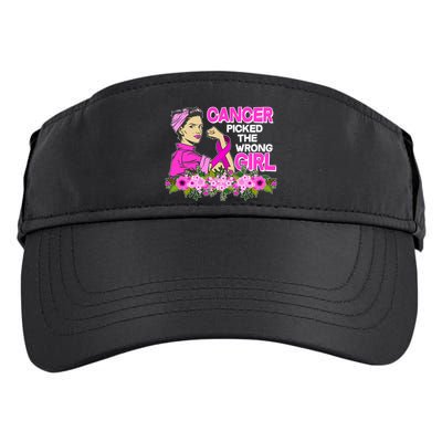 Breast Cancer Awareness Cancer Picked The Wrong Girl Warrior Adult Drive Performance Visor