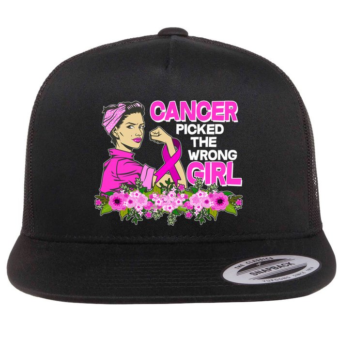 Breast Cancer Awareness Cancer Picked The Wrong Girl Warrior Flatbill Hat