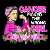 Breast Cancer Awareness Cancer Picked The Wrong Girl Warrior Flatbill Hat