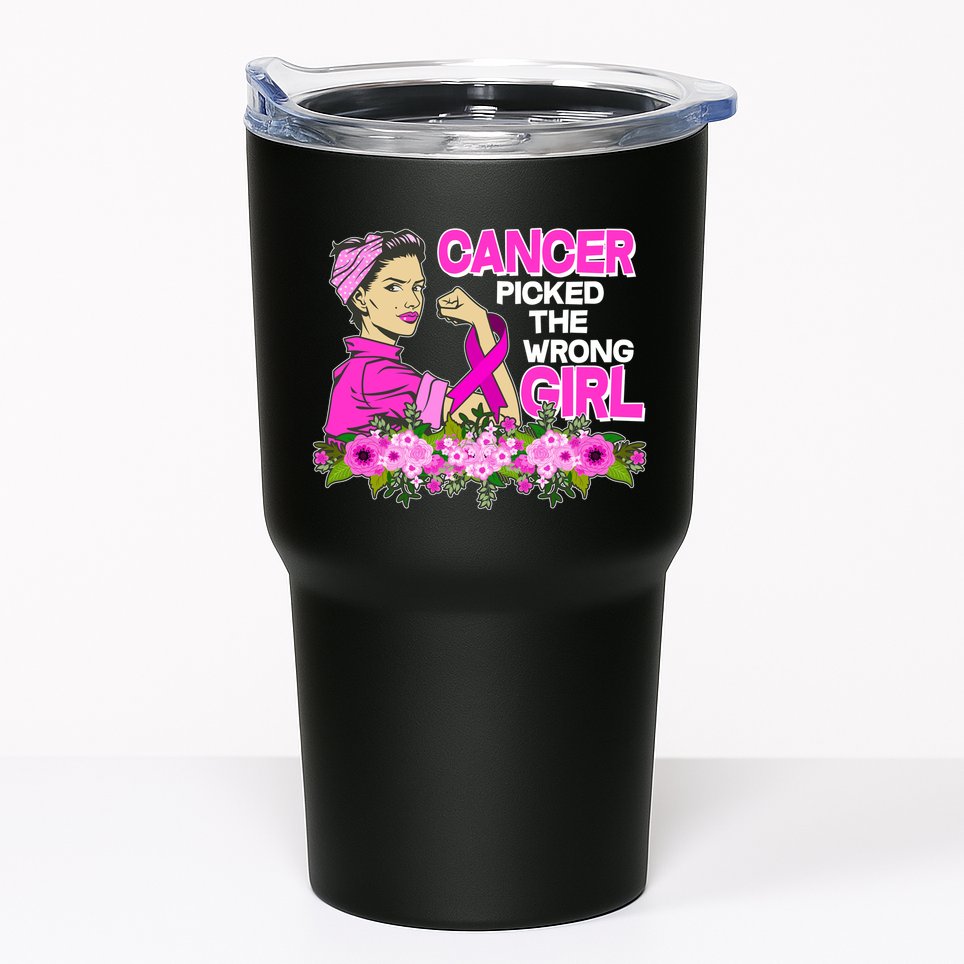 Breast Cancer Awareness Cancer Picked The Wrong Girl Warrior Tumbler