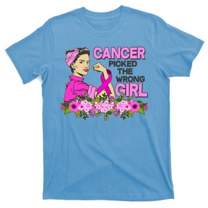 Breast Cancer Awareness Cancer Picked The Wrong Girl Warrior T-Shirt