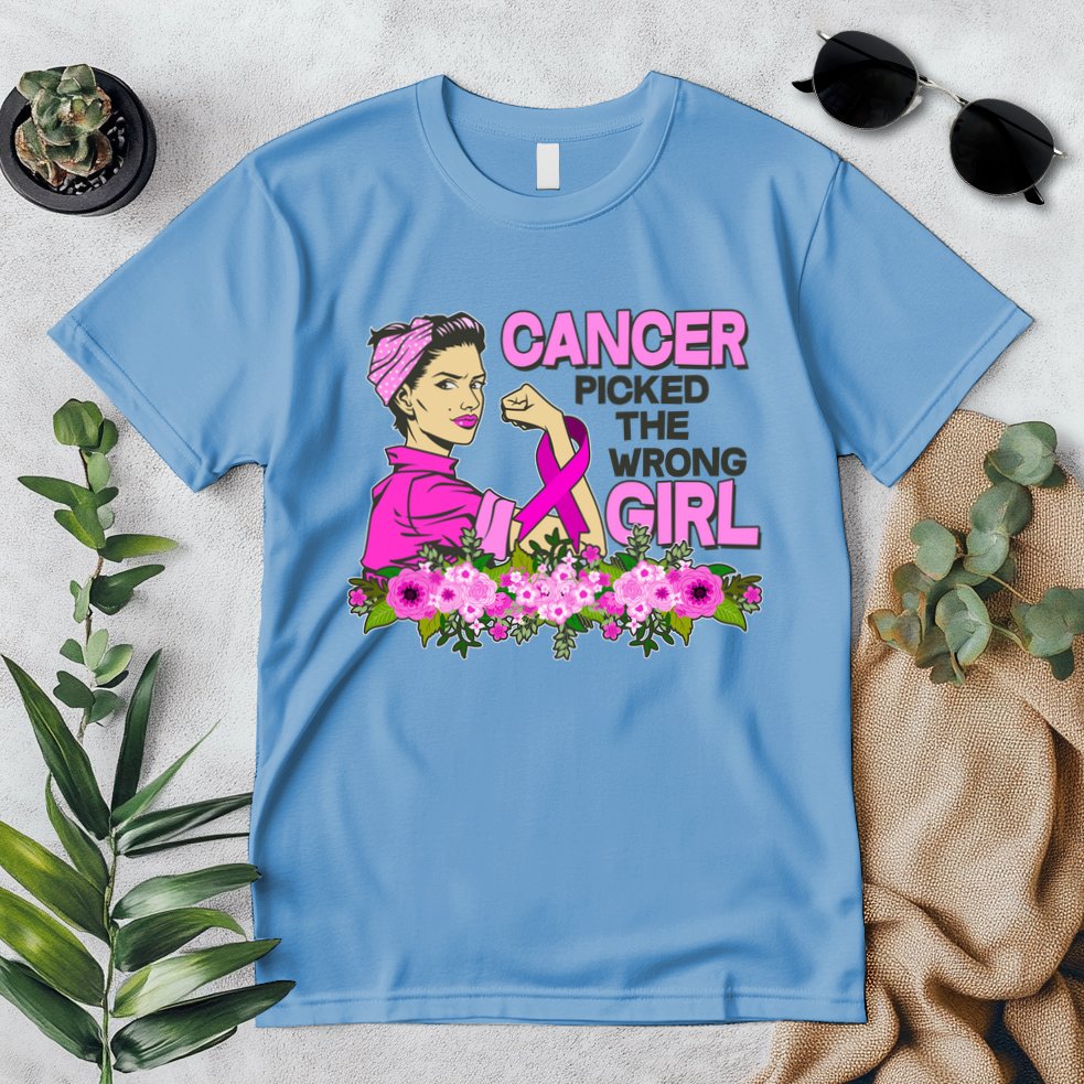 Breast Cancer Awareness Cancer Picked The Wrong Girl Warrior Premium T-Shirt