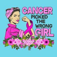Breast Cancer Awareness Cancer Picked The Wrong Girl Warrior Premium T-Shirt