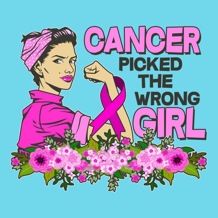 Breast Cancer Awareness Cancer Picked The Wrong Girl Warrior Premium T-Shirt