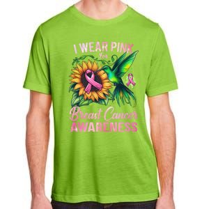 Breast Cancer Awareness Hummingbird Sunflower Adult ChromaSoft Performance T-Shirt