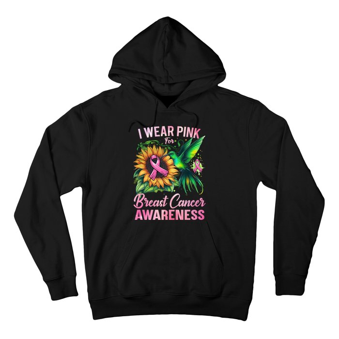 Breast Cancer Awareness Hummingbird Sunflower Hoodie