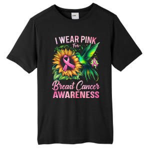 Breast Cancer Awareness Hummingbird Sunflower Tall Fusion ChromaSoft Performance T-Shirt