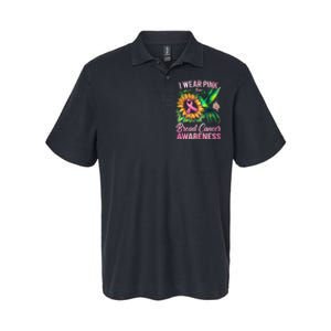 Breast Cancer Awareness Hummingbird Sunflower Softstyle Adult Sport Polo