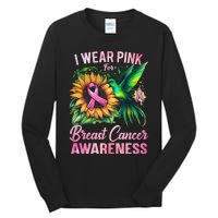 Breast Cancer Awareness Hummingbird Sunflower Tall Long Sleeve T-Shirt