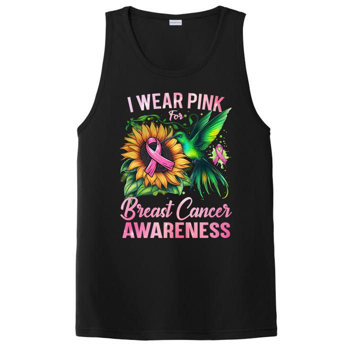 Breast Cancer Awareness Hummingbird Sunflower PosiCharge Competitor Tank