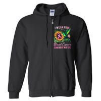 Breast Cancer Awareness Hummingbird Sunflower Full Zip Hoodie