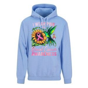 Breast Cancer Awareness Hummingbird Sunflower Unisex Surf Hoodie