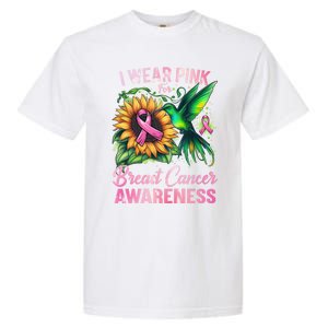 Breast Cancer Awareness Hummingbird Sunflower Garment-Dyed Heavyweight T-Shirt