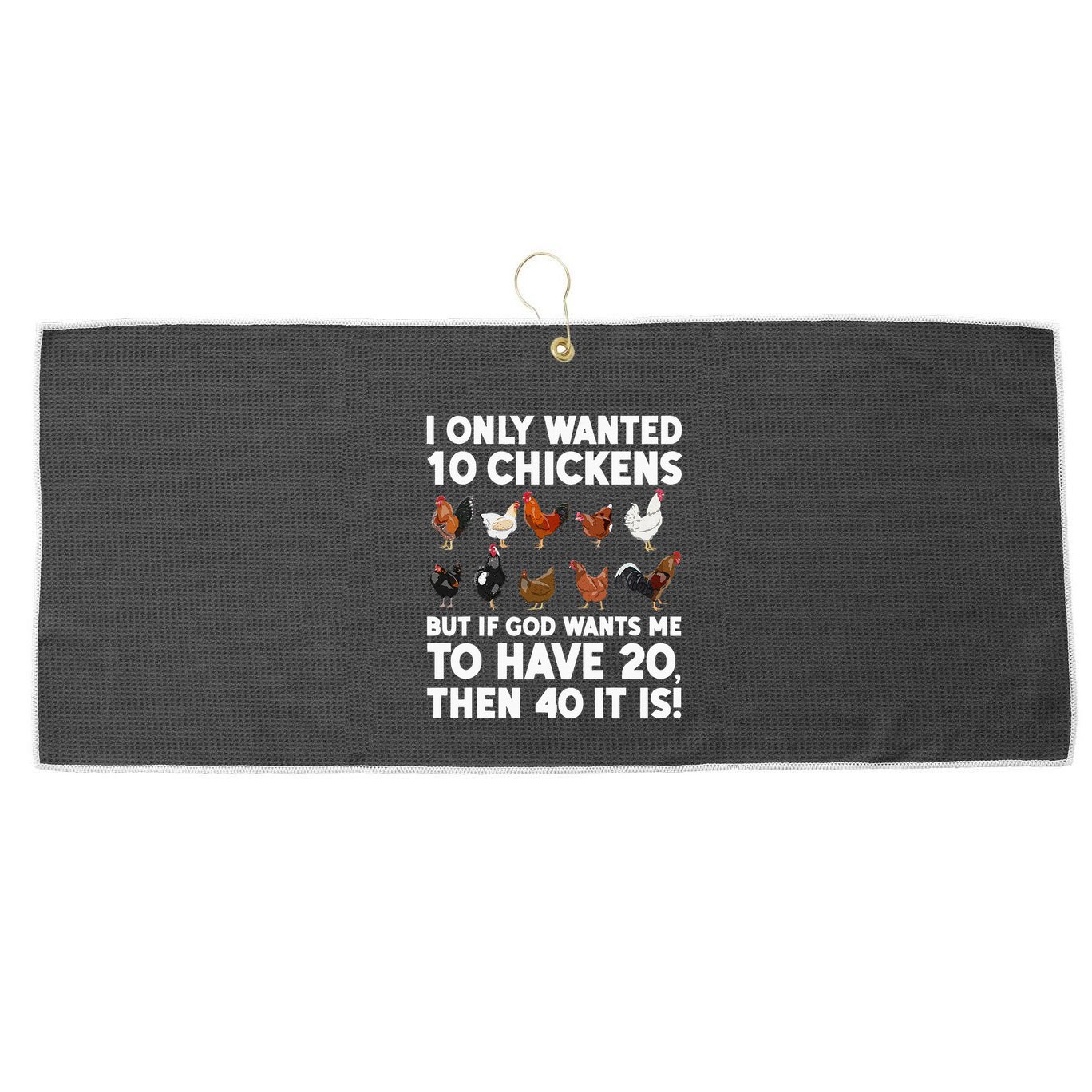 Best Chicken Art Poultry Themed Chicken Farmer Large Microfiber Waffle Golf Towel