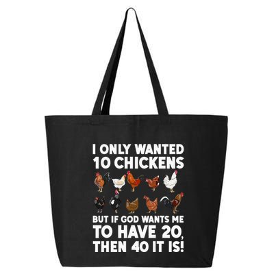 Best Chicken Art Poultry Themed Chicken Farmer 25L Jumbo Tote