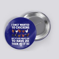Best Chicken Art Poultry Themed Chicken Farmer Button