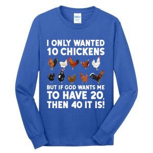 Best Chicken Art Poultry Themed Chicken Farmer Tall Long Sleeve T-Shirt