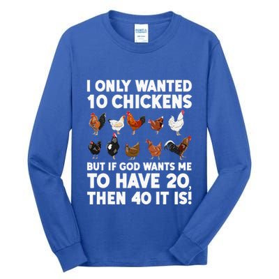 Best Chicken Art Poultry Themed Chicken Farmer Tall Long Sleeve T-Shirt