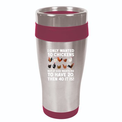 Best Chicken Art Poultry Themed Chicken Farmer 16oz Travel Tumbler