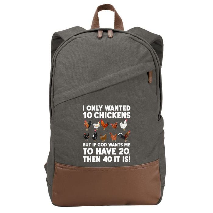 Best Chicken Art Poultry Themed Chicken Farmer Cotton Canvas Backpack