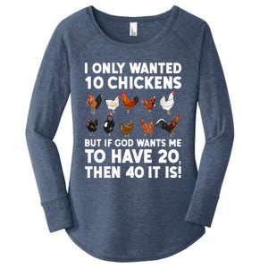 Best Chicken Art Poultry Themed Chicken Farmer Women's Perfect Tri Tunic Long Sleeve Shirt