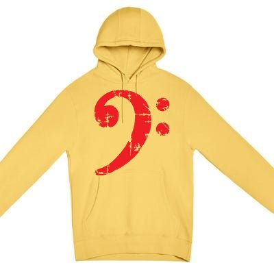 Bass Clef Antique Red Bass Players Premium Pullover Hoodie