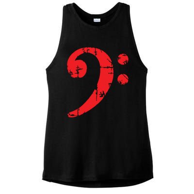 Bass Clef Antique Red Bass Players Ladies PosiCharge Tri-Blend Wicking Tank