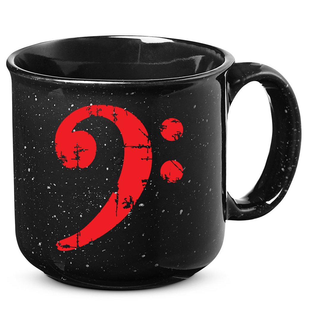 Bass Clef Antique Red Bass Players 15oz Campfire Ceramic Mug