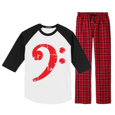 Bass Clef Antique Red Bass Players Raglan Sleeve Pajama Set