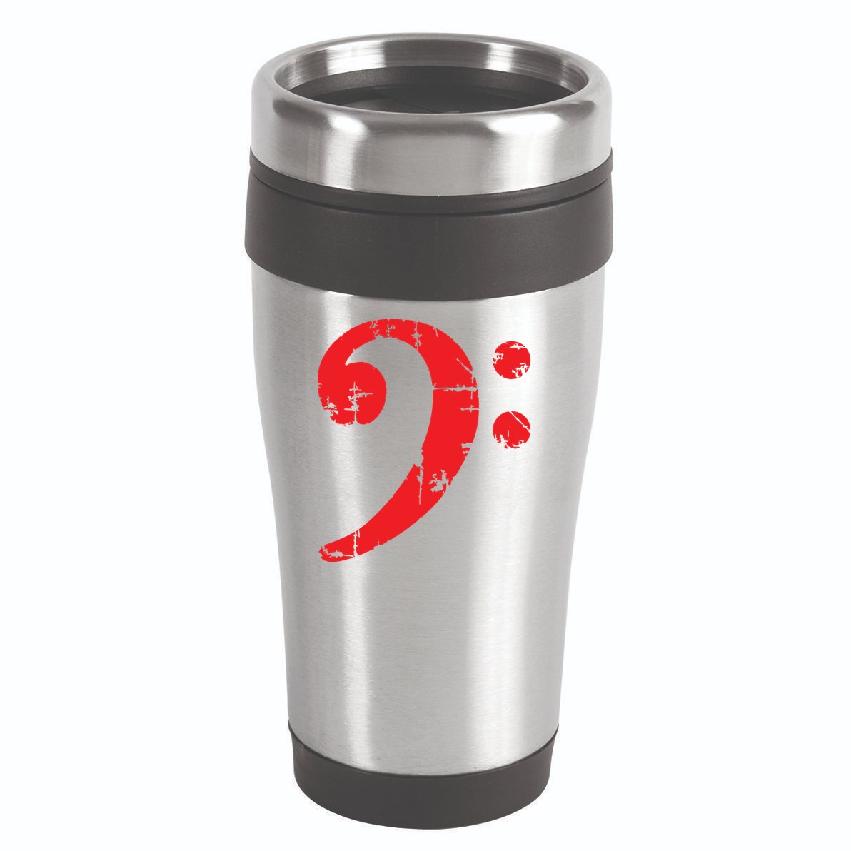 Bass Clef Antique Red Bass Players 16oz Travel Tumbler