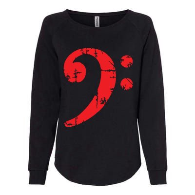 Bass Clef Antique Red Bass Players Womens California Wash Sweatshirt