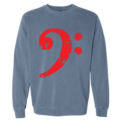 Bass Clef Antique Red Bass Players Garment-Dyed Sweatshirt