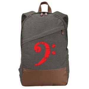 Bass Clef Antique Red Bass Players Cotton Canvas Backpack