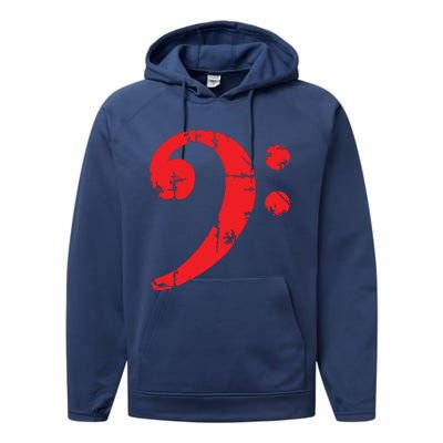 Bass Clef Antique Red Bass Players Performance Fleece Hoodie