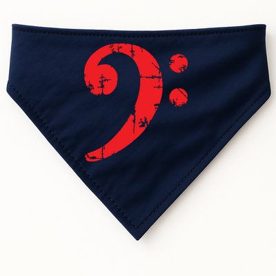 Bass Clef Antique Red Bass Players USA-Made Doggie Bandana