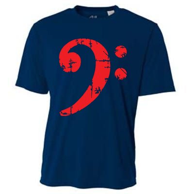 Bass Clef Antique Red Bass Players Cooling Performance Crew T-Shirt