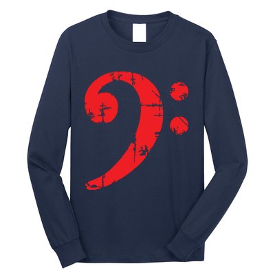 Bass Clef Antique Red Bass Players Long Sleeve Shirt