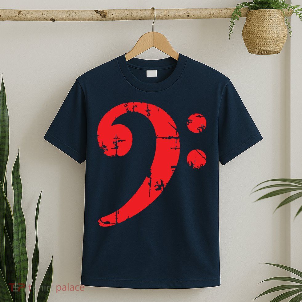 Bass Clef Antique Red Bass Players T-Shirt