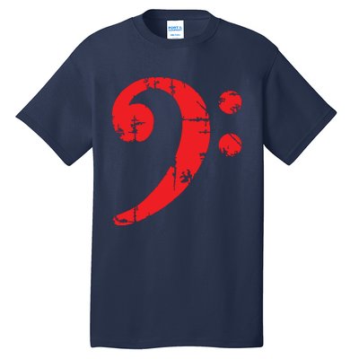 Bass Clef Antique Red Bass Players Tall T-Shirt