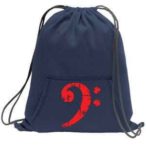 Bass Clef Antique Red Bass Players Sweatshirt Cinch Pack Bag