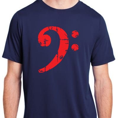 Bass Clef Antique Red Bass Players Adult ChromaSoft Performance T-Shirt