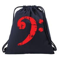 Bass Clef Antique Red Bass Players Drawstring Bag