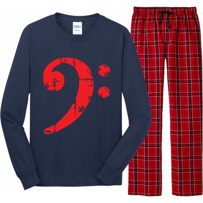 Bass Clef Antique Red Bass Players Long Sleeve Pajama Set