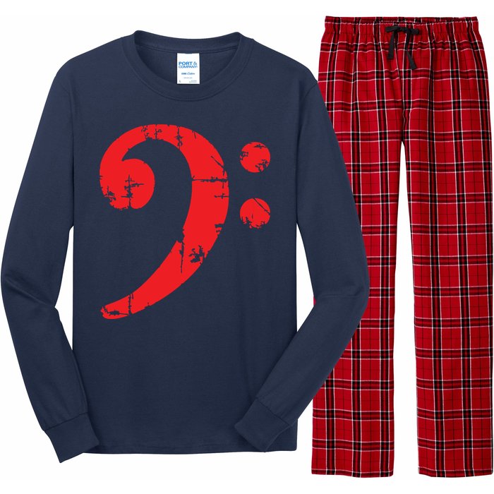 Bass Clef Antique Red Bass Players Long Sleeve Pajama Set