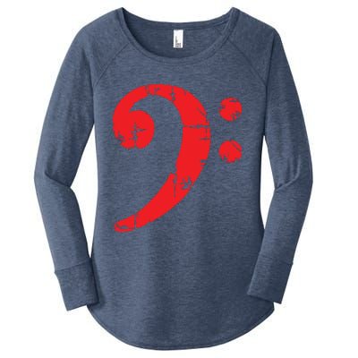 Bass Clef Antique Red Bass Players Women's Perfect Tri Tunic Long Sleeve Shirt