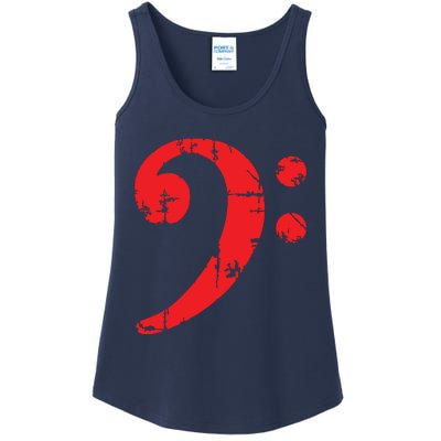 Bass Clef Antique Red Bass Players Ladies Essential Tank