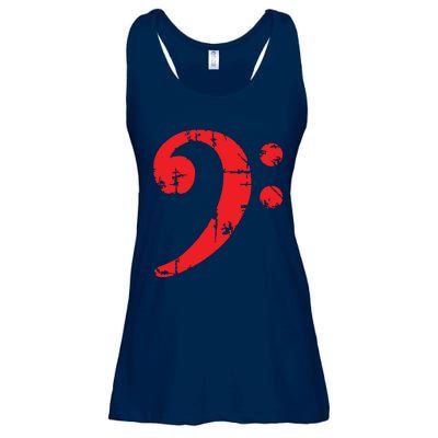 Bass Clef Antique Red Bass Players Ladies Essential Flowy Tank