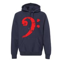 Bass Clef Antique Red Bass Players Premium Hoodie